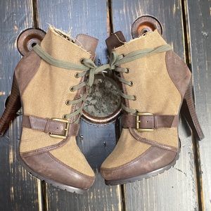 Aldo Military Inspired Heeled Moto Boots with Lug Sole